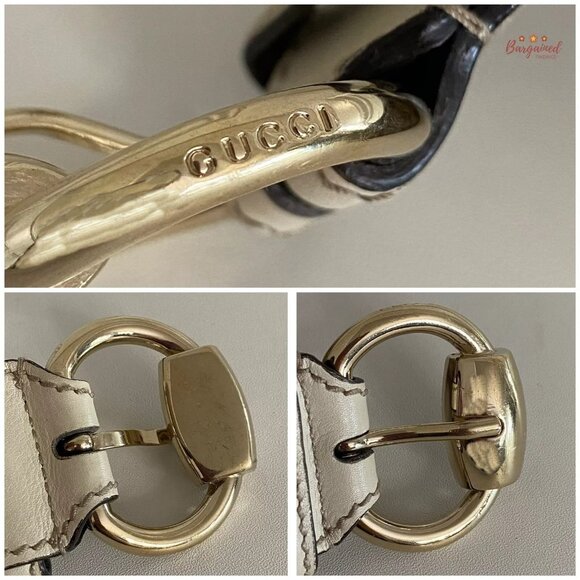 Authentic Gucci Brown Monogram Canvas Leather Gold Horsebit Ring Belt Size 90/36 - Picture 2 of 13